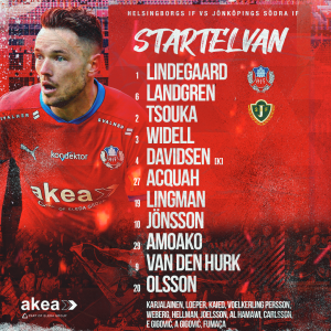 Helsingborgs IF:s startelva mot Jönköpings Södra IF på Olympia